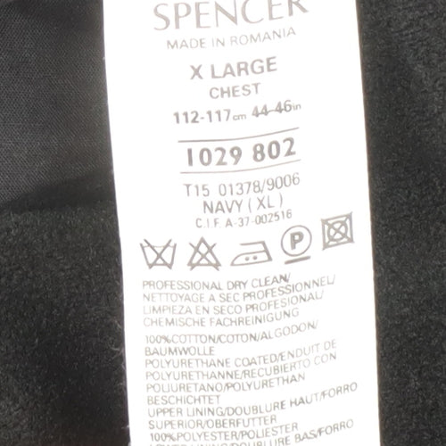 Marks and Spencer Men's Navy XL Classic Long Overcoat