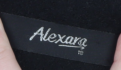 Alexara Women's Black Wool Blend Button Overcoat Size 18