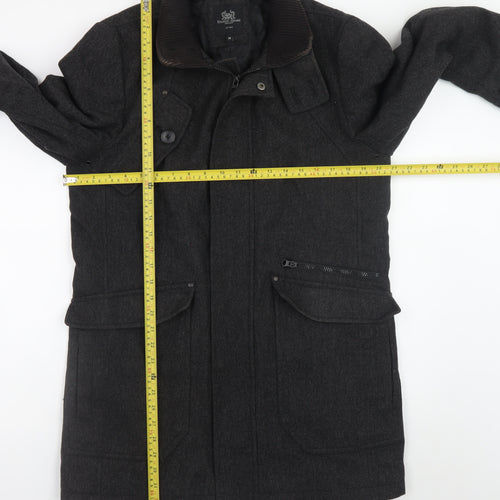 Stanley Adams Men's Black Wool Blend Mid-Length Overcoat M