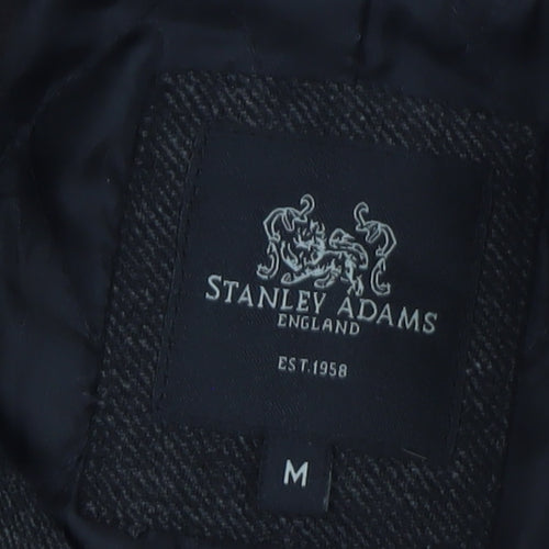 Stanley Adams Men's Black Wool Blend Mid-Length Overcoat M