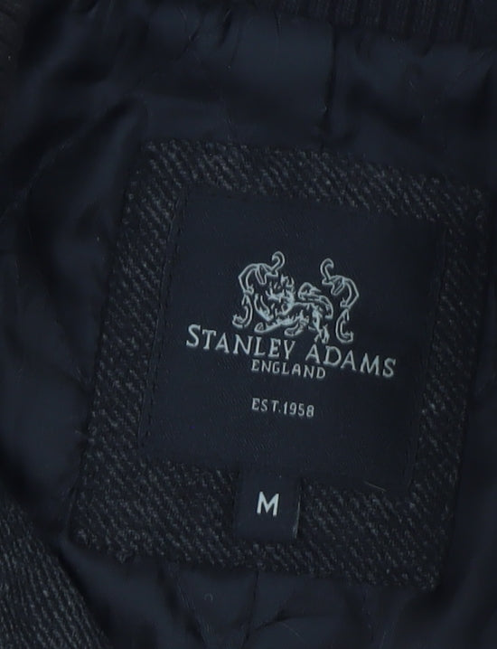 Stanley Adams Men's Black Wool Blend Mid-Length Overcoat M