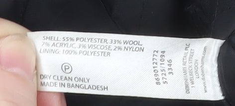 Stanley Adams Men's Black Wool Blend Mid-Length Overcoat M