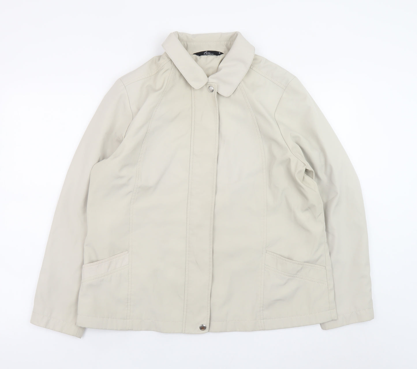 Bm Collection Women's Beige Mid-Length Polyester Jacket Size M