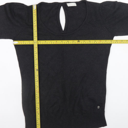 Bench Womens Black L Knit Pullover Jumper Long Sleeve Round Neck