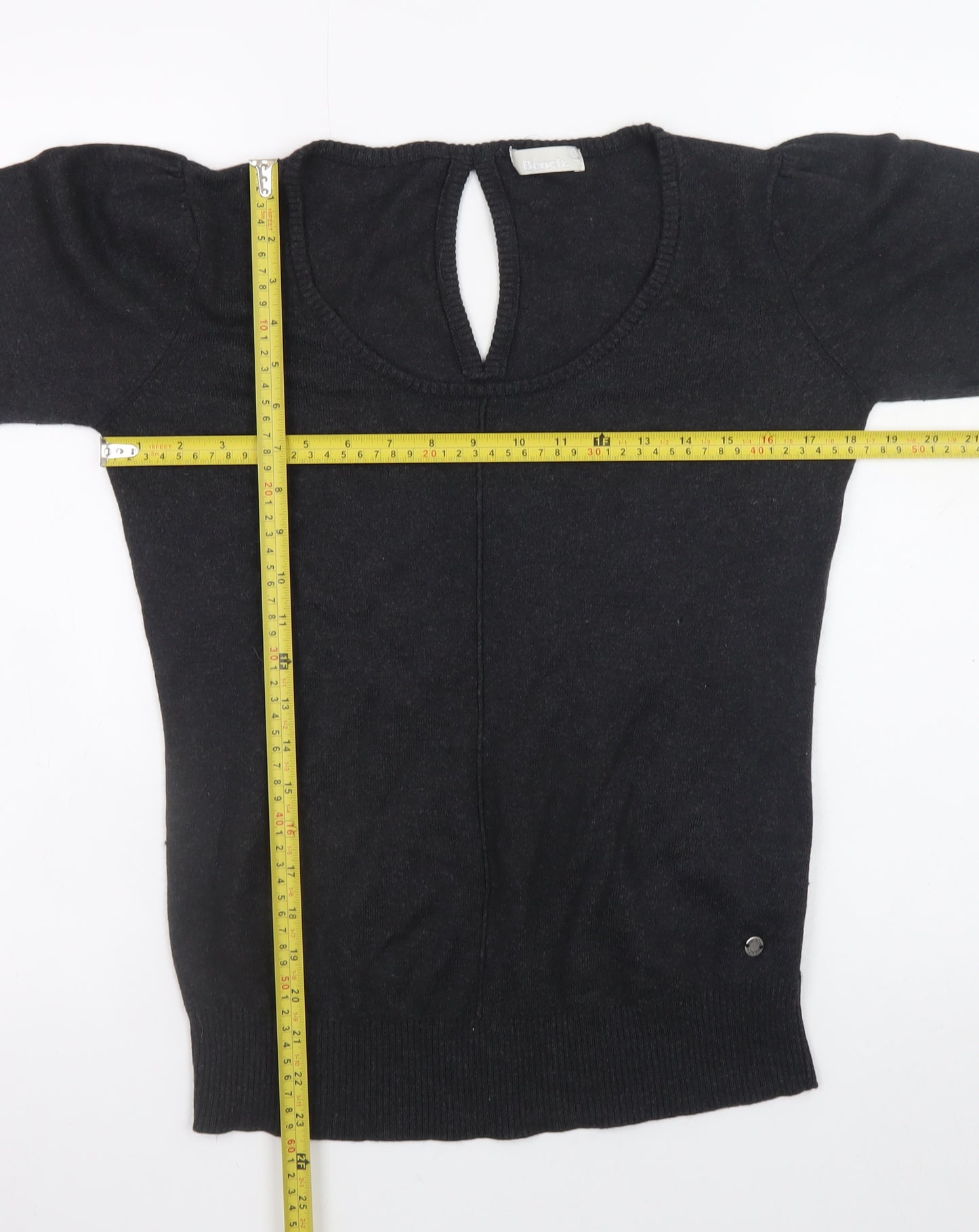 Bench Womens Black L Knit Pullover Jumper Long Sleeve Round Neck