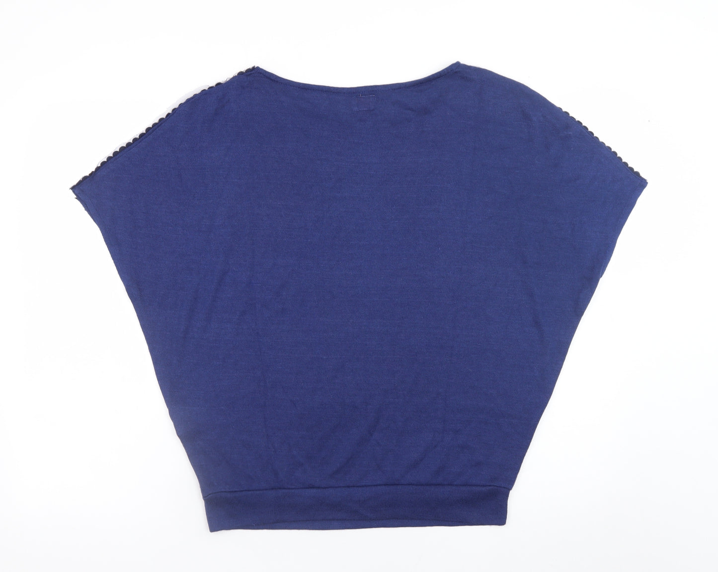 ONLY Blue Women's S Sequin Shoulder Short Sleeve Jumper