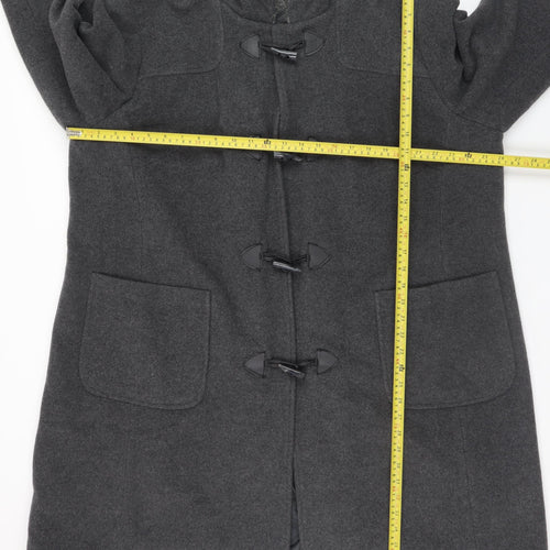 Essence Women's Grey Wool Blend Hooded Duffle Coat Size 22