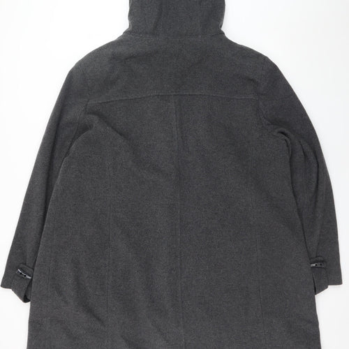 Essence Women's Grey Wool Blend Hooded Duffle Coat Size 22