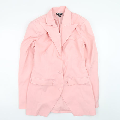 PrettyLittleThing Women’s Pink Slim Fit Belted Blazer UK 10