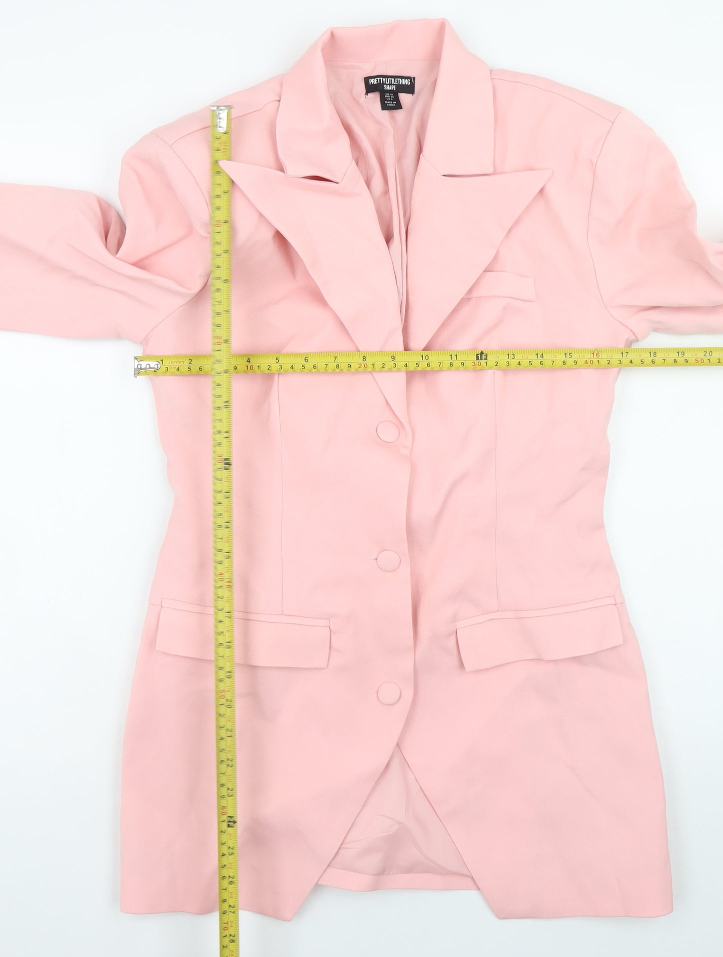 PrettyLittleThing Women’s Pink Slim Fit Belted Blazer UK 10
