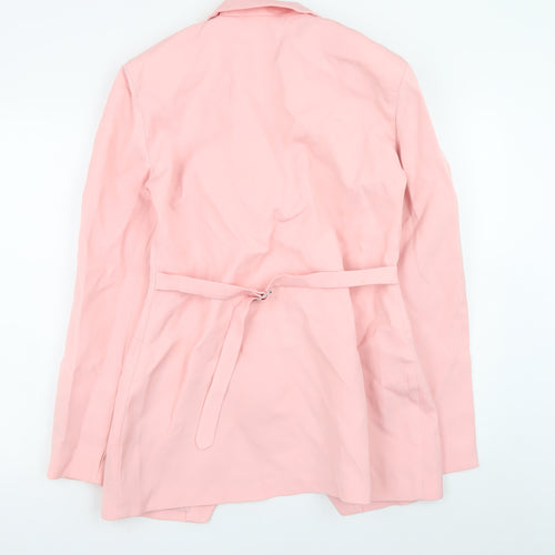 PrettyLittleThing Women’s Pink Slim Fit Belted Blazer UK 10