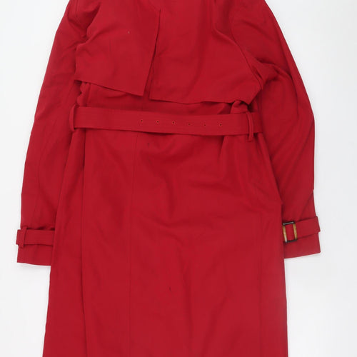 Orolay Womens Red Long Trench Coat Belted Classic L