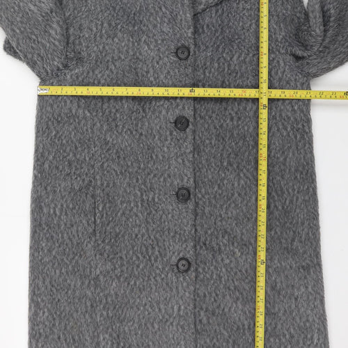Four Seasons Women’s Grey Wool Look Overcoat Size S Lined Classic Style