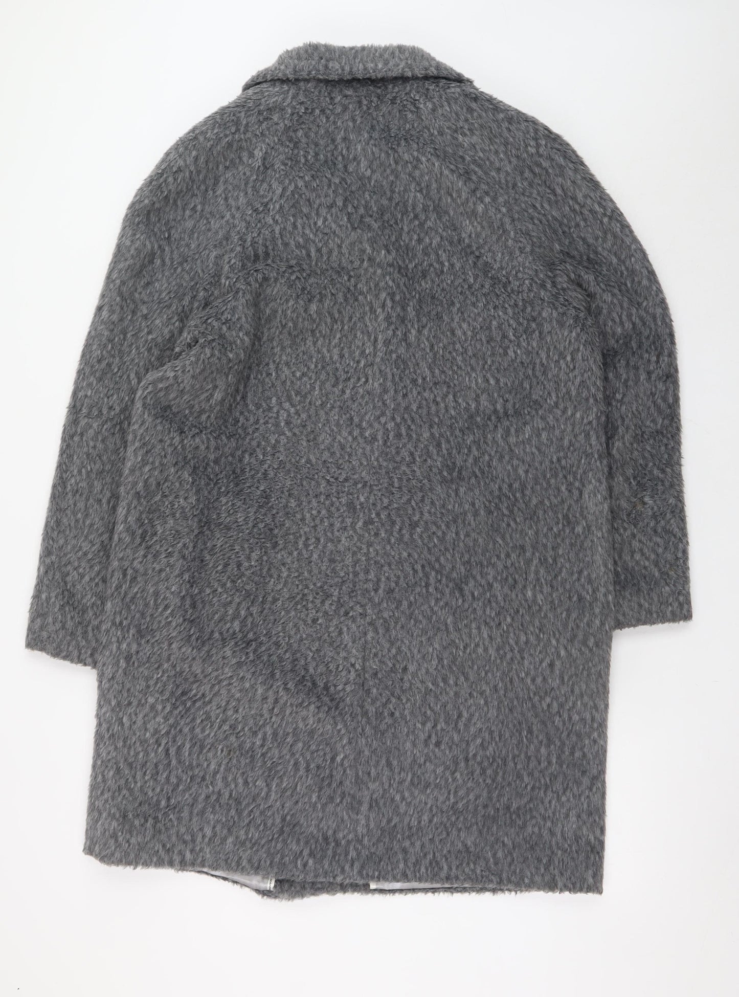 Four Seasons Women’s Grey Wool Look Overcoat Size S Lined Classic Style