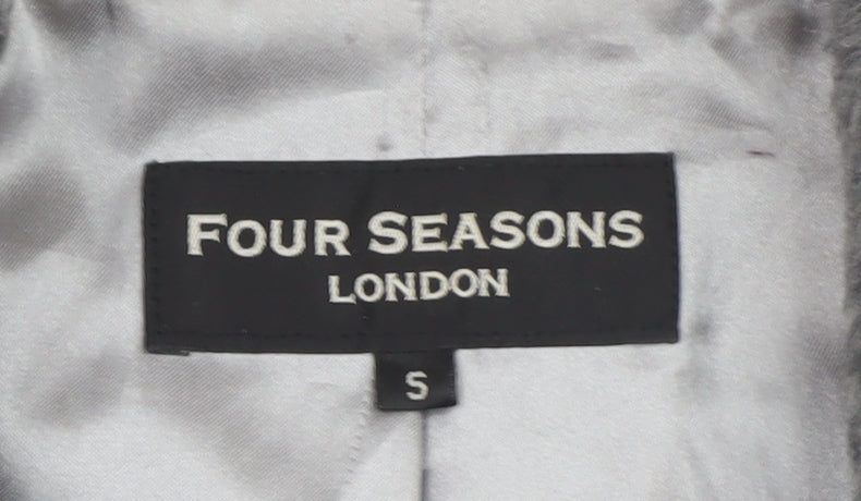 Four Seasons Women’s Grey Wool Look Overcoat Size S Lined Classic Style