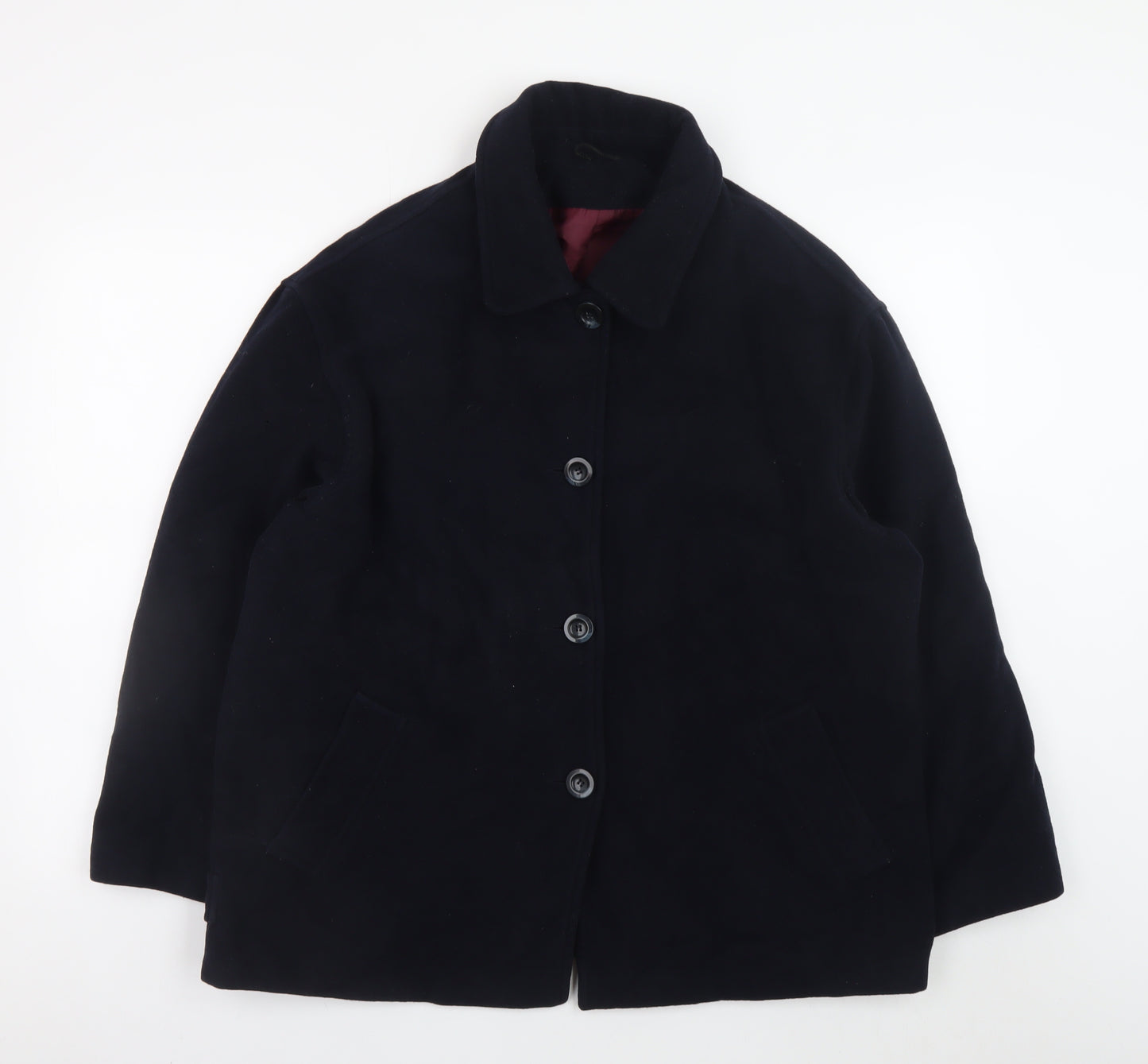 Dorothy Perkins Women's Black Wool Cashmere Blend Overcoat UK 14