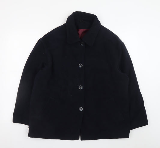 Dorothy Perkins Women's Black Wool Cashmere Blend Overcoat UK 14