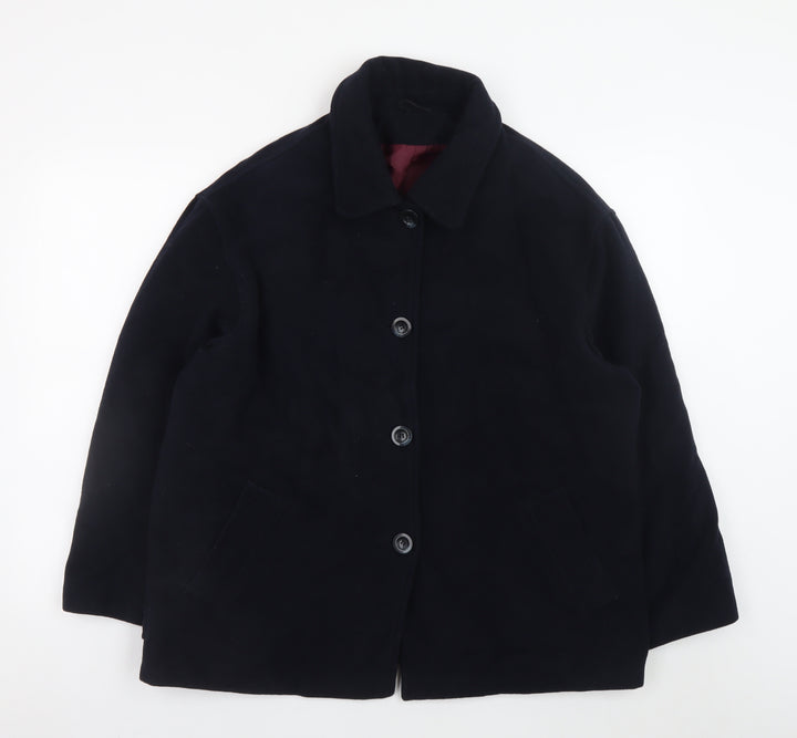 Dorothy Perkins Women's Black Wool Cashmere Blend Overcoat UK 14