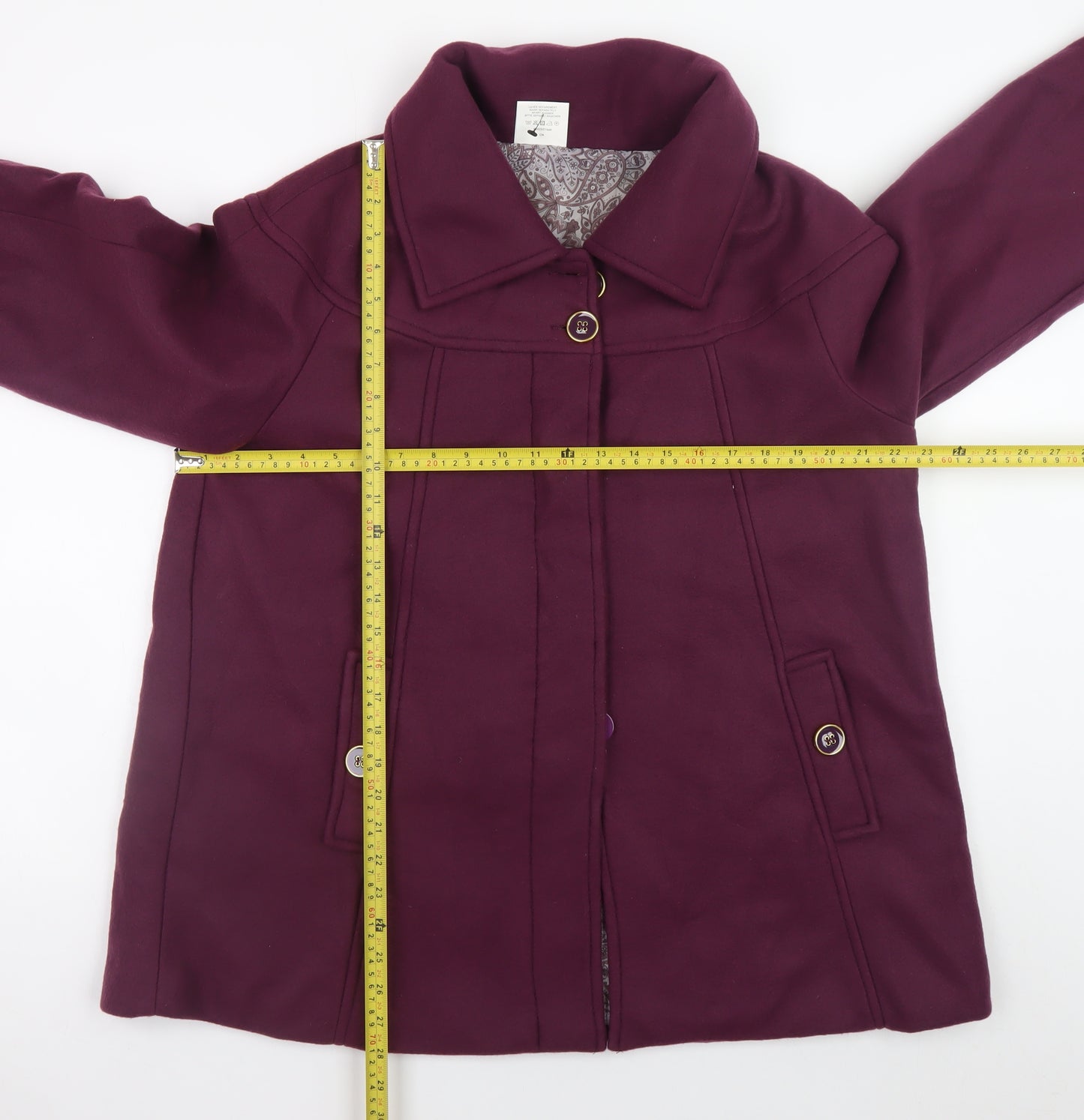 Anne De Lançay Women's Purple Mid-Length Coat UK 14 Classic Style