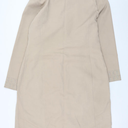 MishMash Designs Women's Beige Long Overcoat Size 10 Polyester