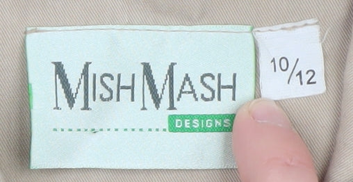 MishMash Designs Women's Beige Long Overcoat Size 10 Polyester