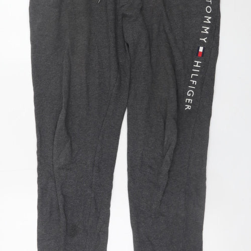 Tommy Hilfiger Men's Grey Joggers L Elastic Waist Cotton Blend Sweatpants