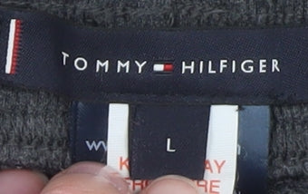 Tommy Hilfiger Men's Grey Joggers L Elastic Waist Cotton Blend Sweatpants