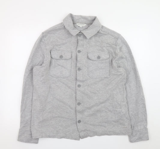 Marks and Spencer Men’s Grey Knit Button Jacket L Regular Fit