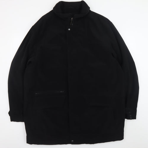 Marks and Spencer Men's Black XL Water Resistant Mid-Length Overcoat