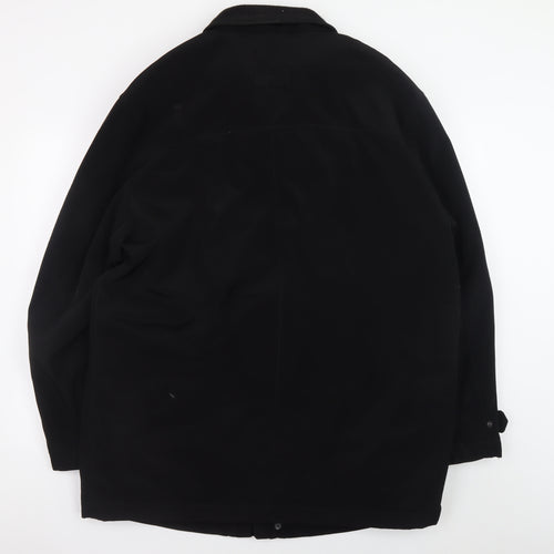 Marks and Spencer Men's Black XL Water Resistant Mid-Length Overcoat