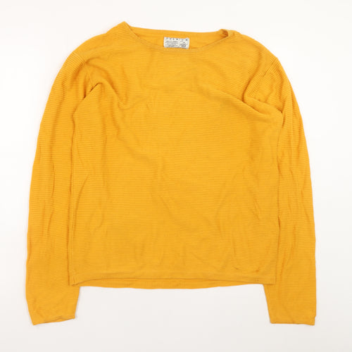 Jack & Jones Unisex Yellow Cotton Crew Neck Jumper Medium
