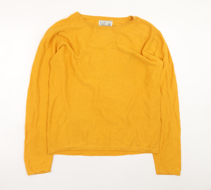Jack & Jones Unisex Yellow Cotton Crew Neck Jumper Medium