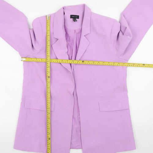 New Look Women Purple Blazer UK 14 Mid-Length Lined Jacket