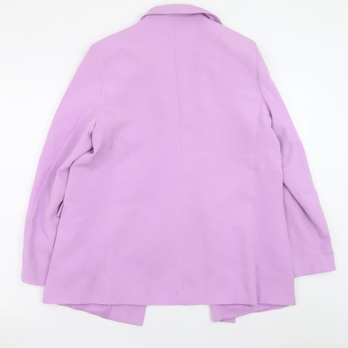 New Look Women Purple Blazer UK 14 Mid-Length Lined Jacket