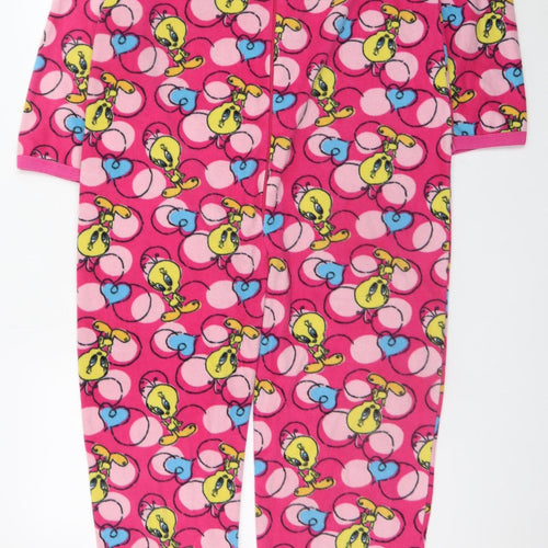 Tweety Women's Pink Fleece One Piece Pyjamas Size 12-14