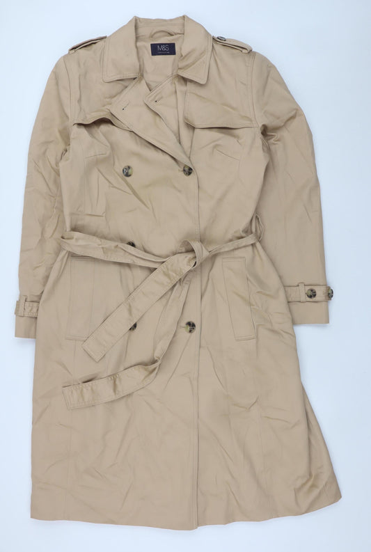 Marks and Spencer Women's Beige Cotton Trench Coat Size 14