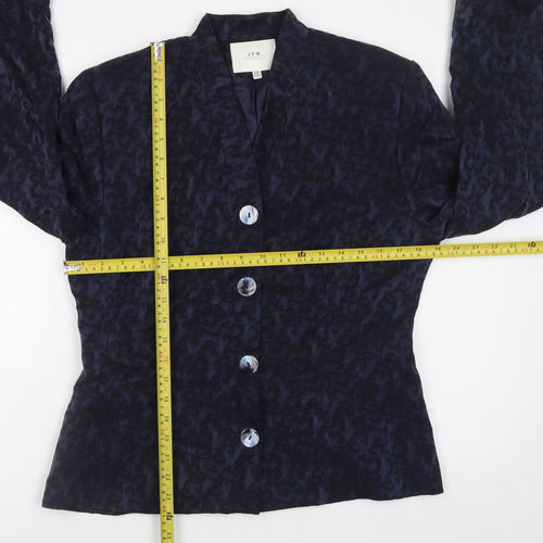 JFW Collection Women's Blue Velvet Button Blazer Size 12
