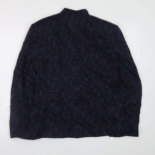 JFW Collection Women's Blue Velvet Button Blazer Size 12