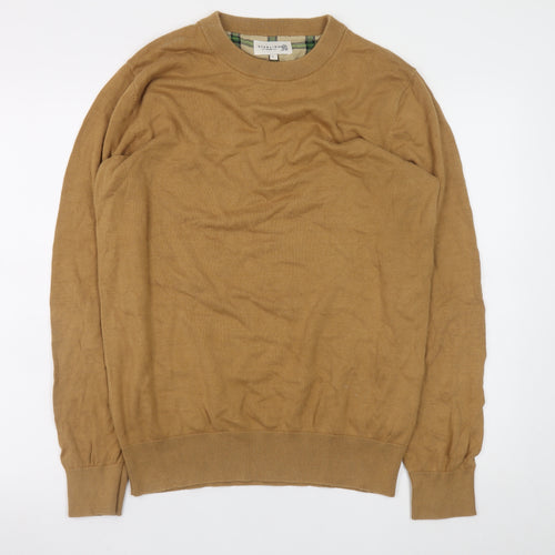 Sterling Men's Beige Cotton Crew Neck Pullover Jumper L
