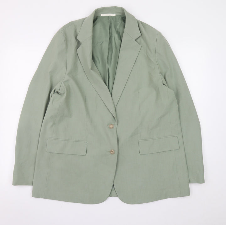 Uniqlo Womens Green Polyester Blend L Blazer Jacket