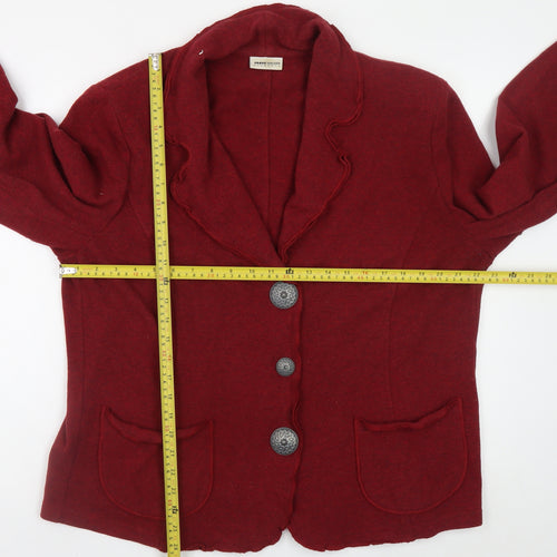 Frank Walder Women’s Red Wool Blend Blazer Jacket Size 18