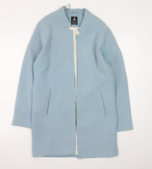 Atmosphere Women Blue Long Overcoat Size 8 Classic Lightweight