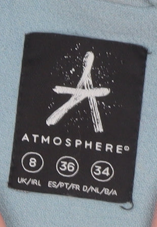 Atmosphere Women Blue Long Overcoat Size 8 Classic Lightweight