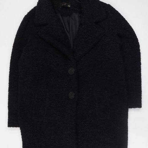 F&F Women Black Teddy Mid-Length Coat Size 10