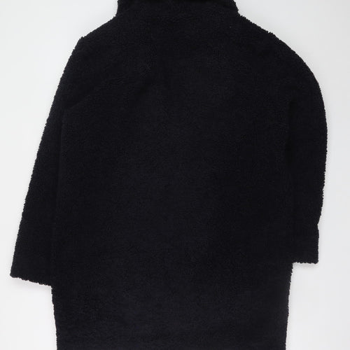 F&F Women Black Teddy Mid-Length Coat Size 10