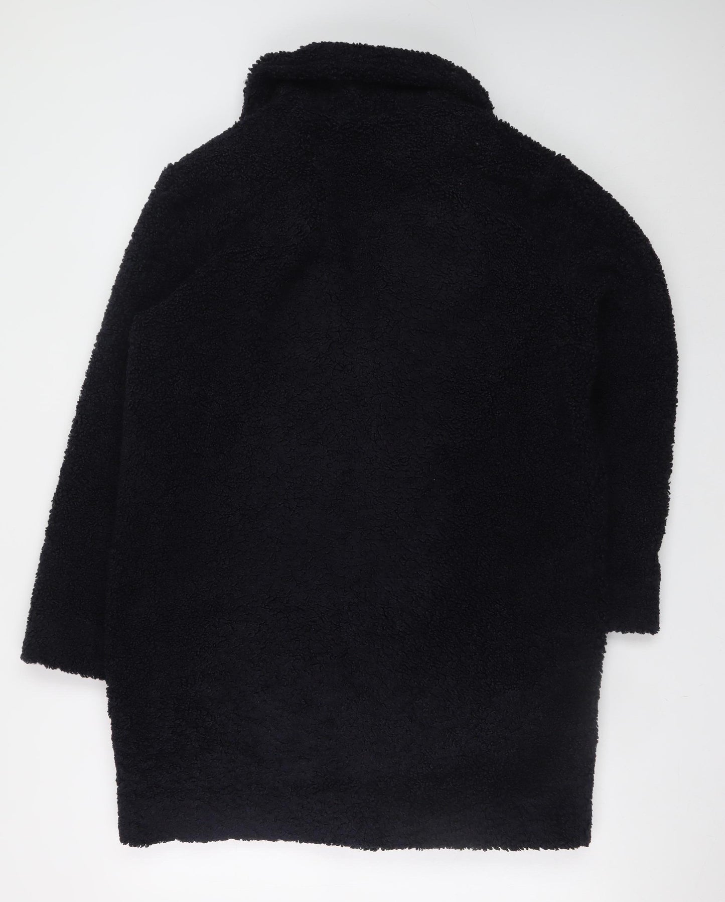 F&F Women Black Teddy Mid-Length Coat Size 10