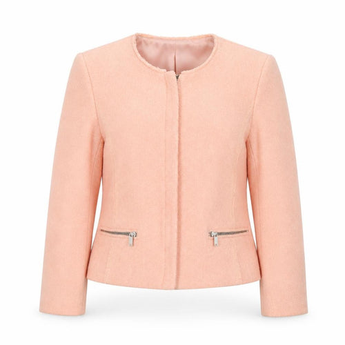 Zara Woman Pink Wool Blend Short Biker Jacket Women’s Size 12