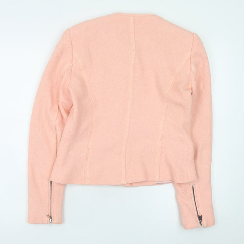 Zara Woman Pink Wool Blend Short Biker Jacket Women’s Size 12