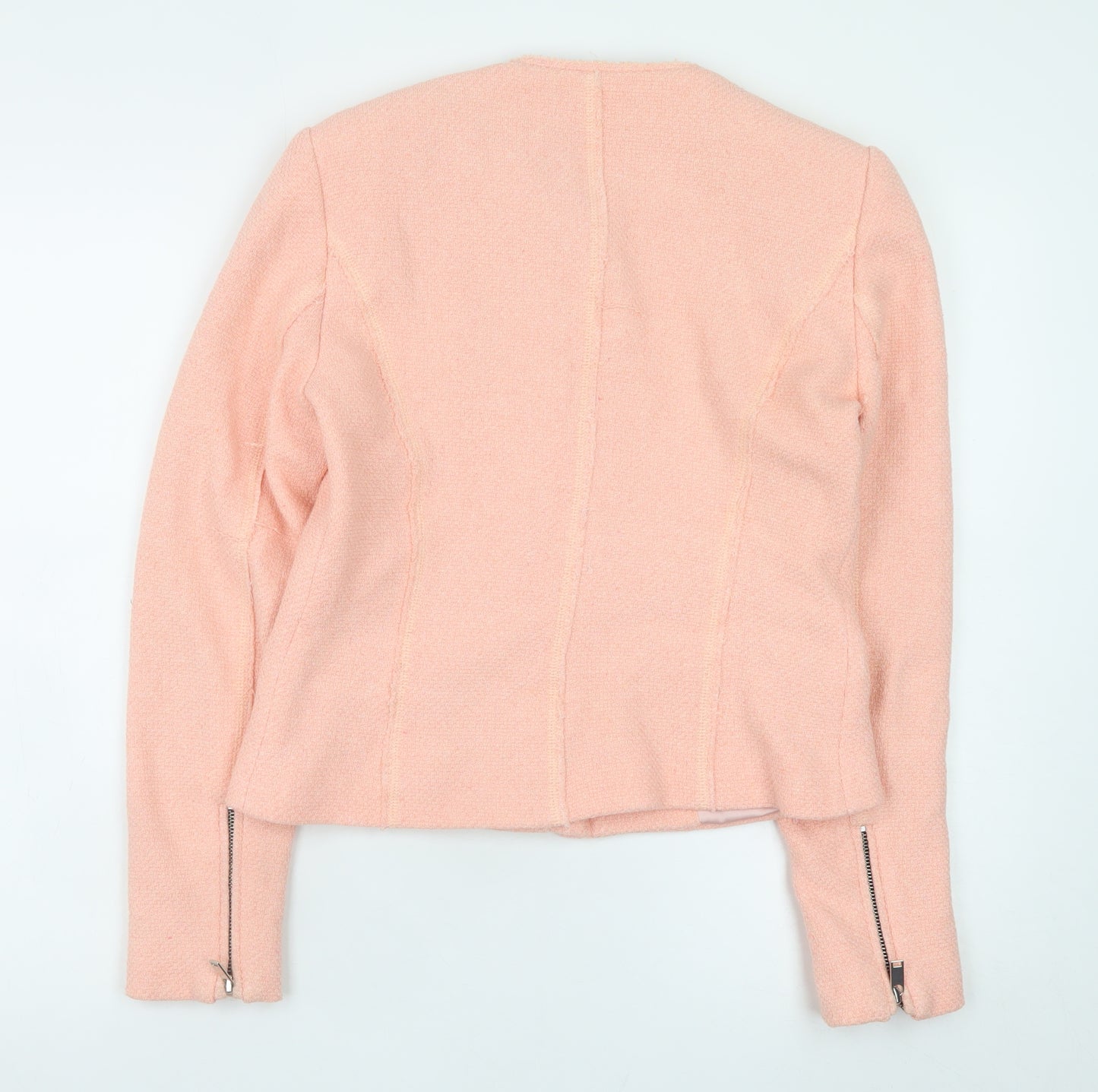 Zara Woman Pink Wool Blend Short Biker Jacket Women’s Size 12
