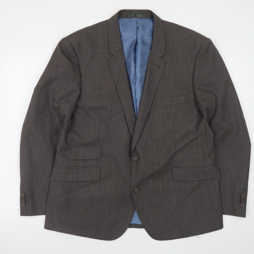 Taylor & Wright Men's Brown Pinstripe Tailored Fit Wool Blazer 44S